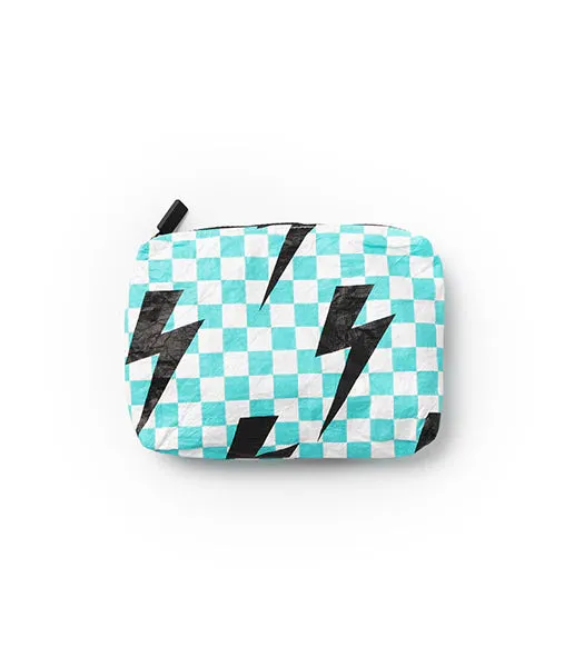 Electric Blue Lightning Splash Proof Pouch