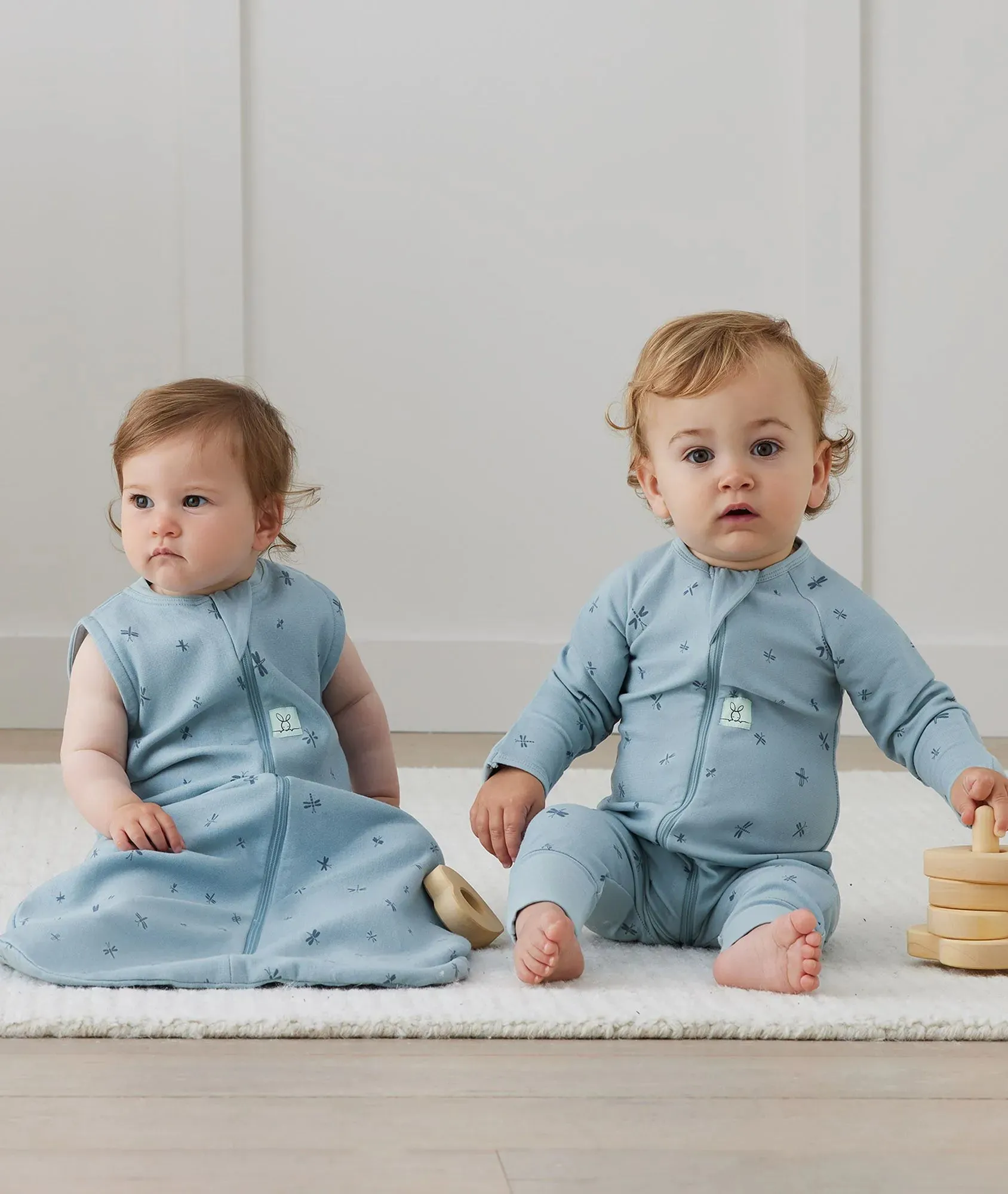ergoPouch Organic All Year Jersey Sleeping Bag | 1.0 Tog | 3-12 Months - Dragonflies