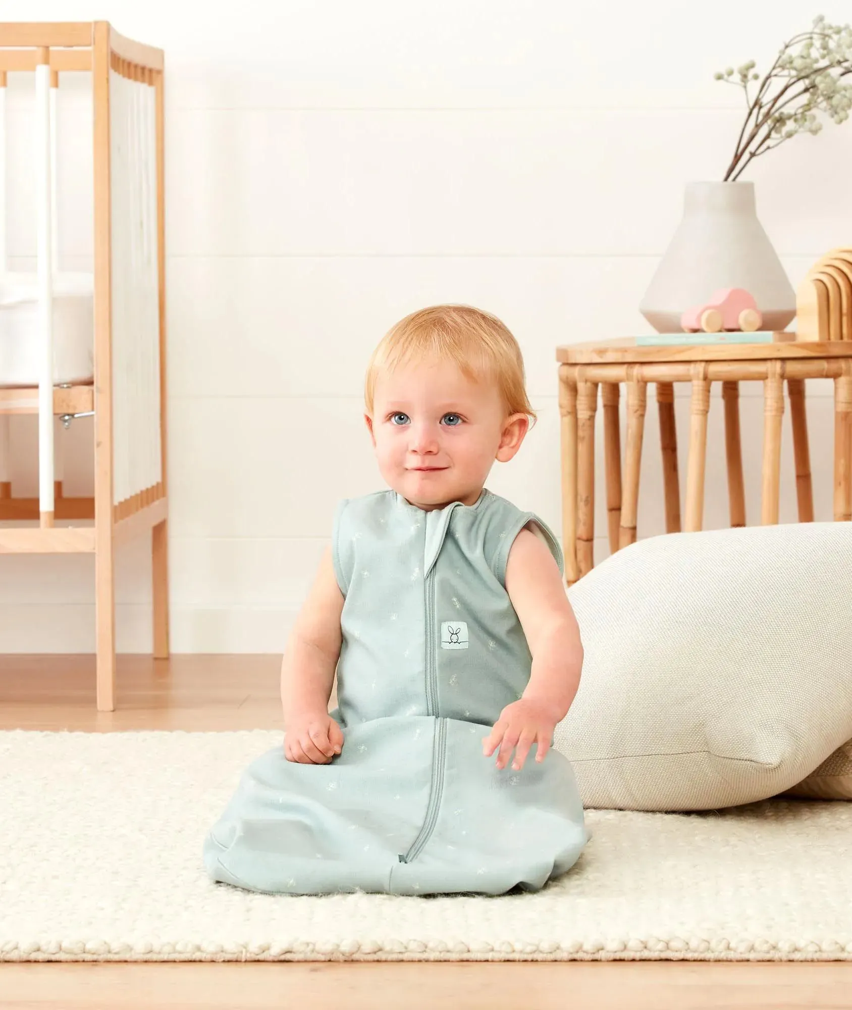 ergoPouch Organic All Year Jersey Sleeping Bag | 1.0 Tog | 8-24 Months - Sage