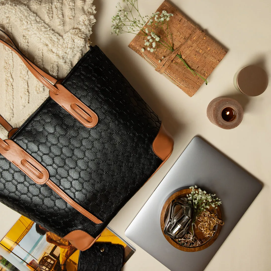 Everyday Tote Bag   wallet   mini pouch - Black