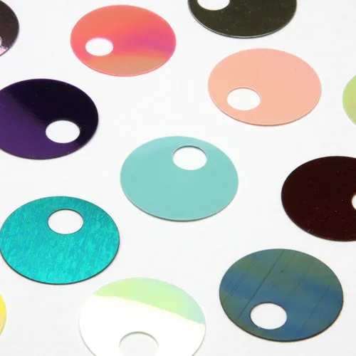 Flat Round Top Large Hole Sequin #22 Light Pink (Opaque Iris)