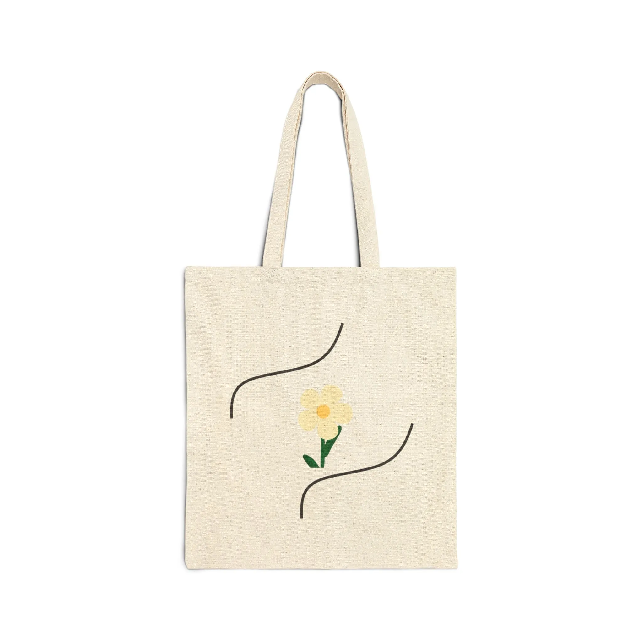 Flowered Cotton Canvas Tote Bag-CJ8