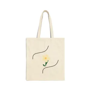 Flowered Cotton Canvas Tote Bag-CJ8
