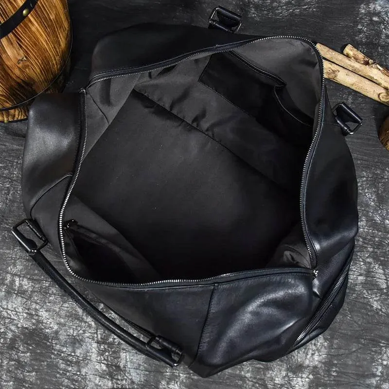 Genuine Leather Luggage Duffle Bags for Men and Women Weekend Bag