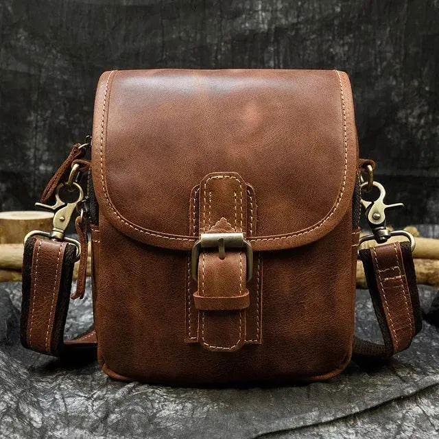 Genuine Leather Shoulder Waist Bag – Anti-Theft Crossbody Phone