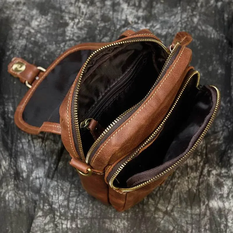 Genuine Leather Shoulder Waist Bag – Anti-Theft Crossbody Phone