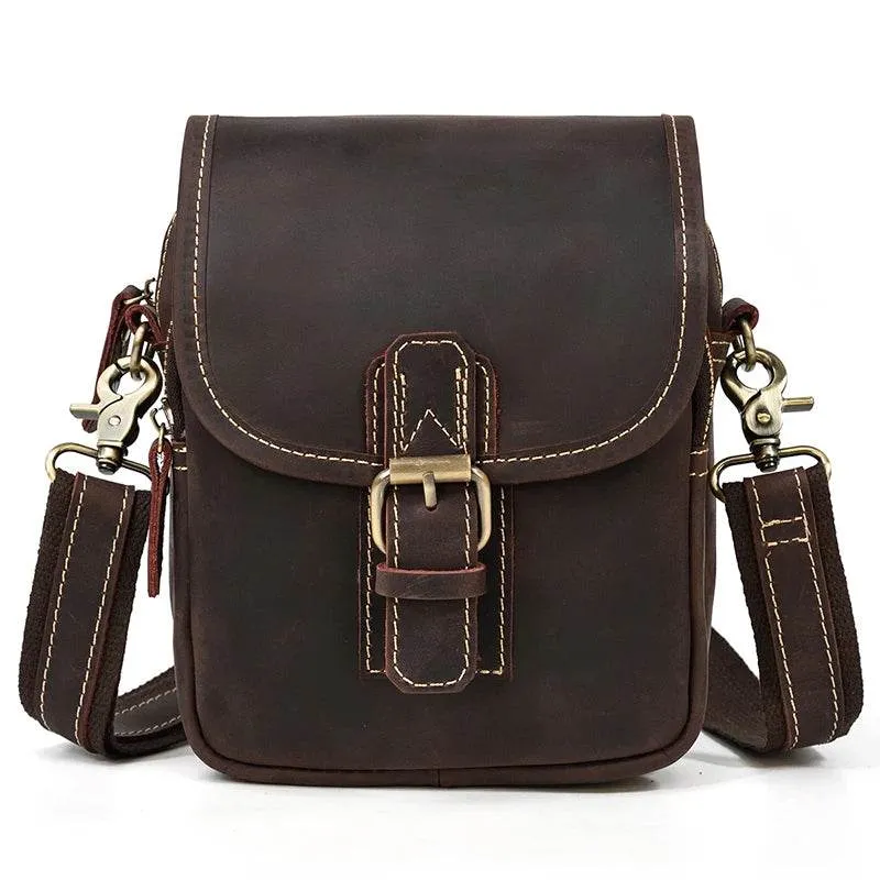 Genuine Leather Shoulder Waist Bag – Anti-Theft Crossbody Phone