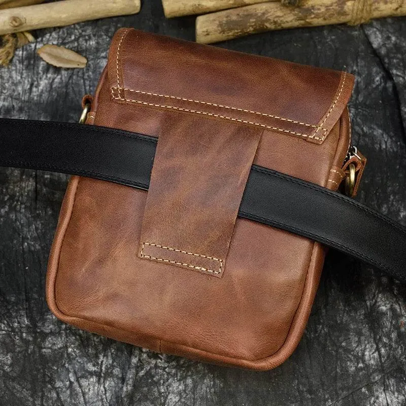 Genuine Leather Shoulder Waist Bag – Anti-Theft Crossbody Phone