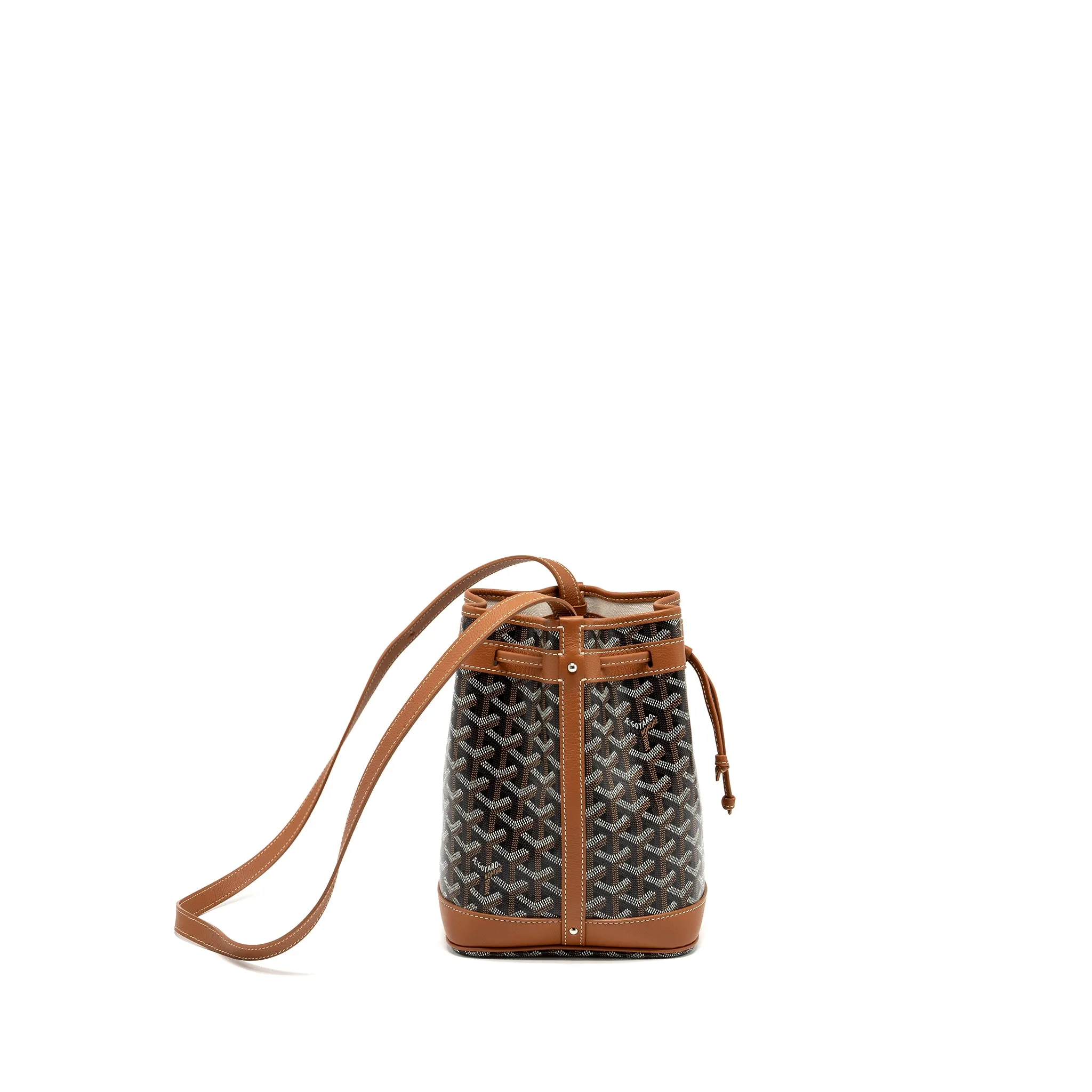 Goyard Petit Flot Bucket Bag Canvas / calfskin brow SHW