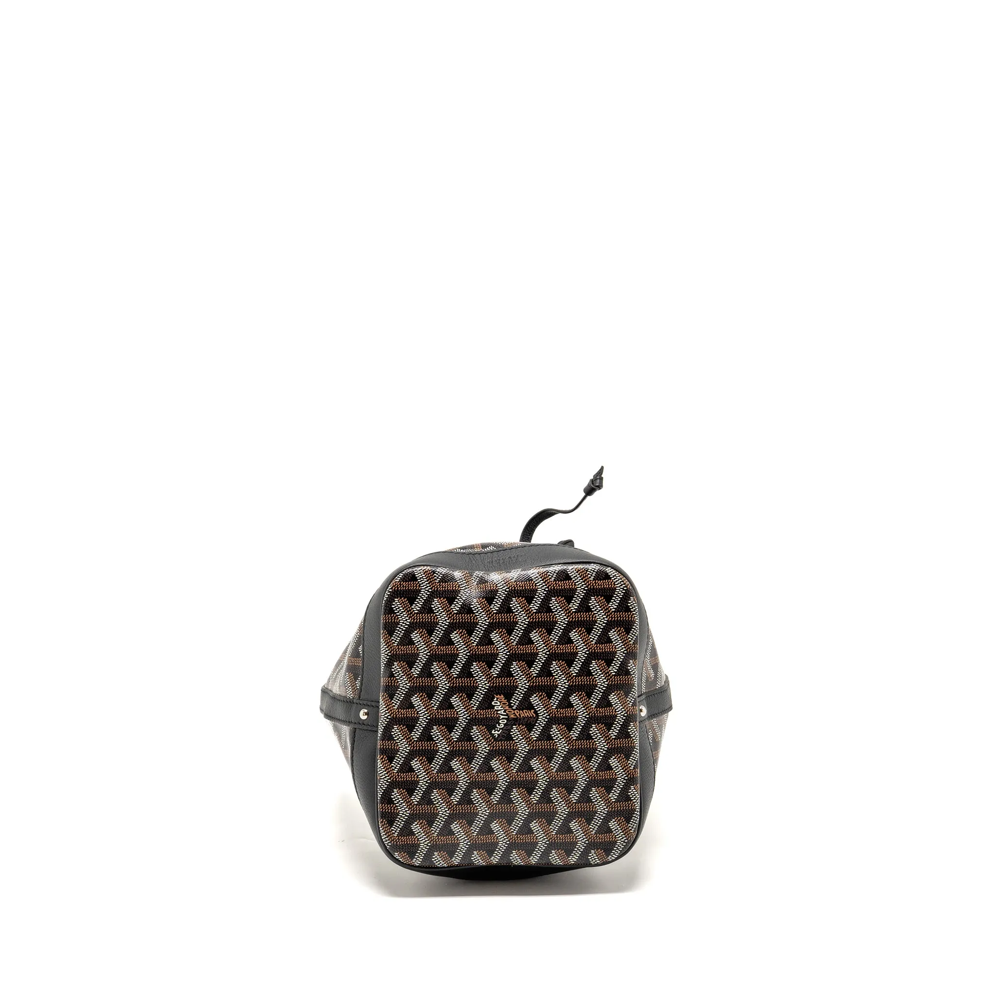 Goyard Petit Flot Bucket Bag Goyardline Canvas Black SHW