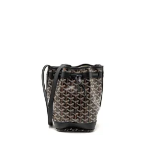 Goyard Petit Flot Bucket Bag Goyardline Canvas Black SHW