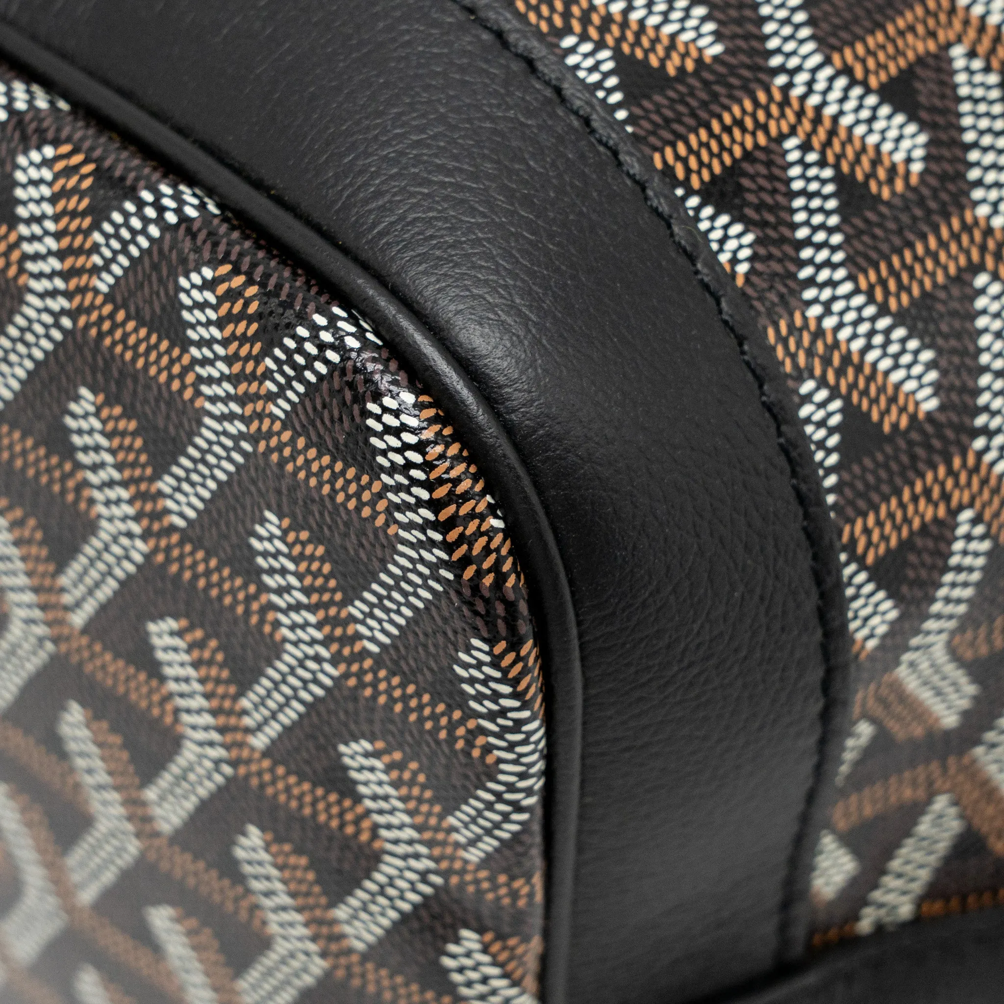 Goyard Petit Flot Bucket Bag Goyardline Canvas Black SHW