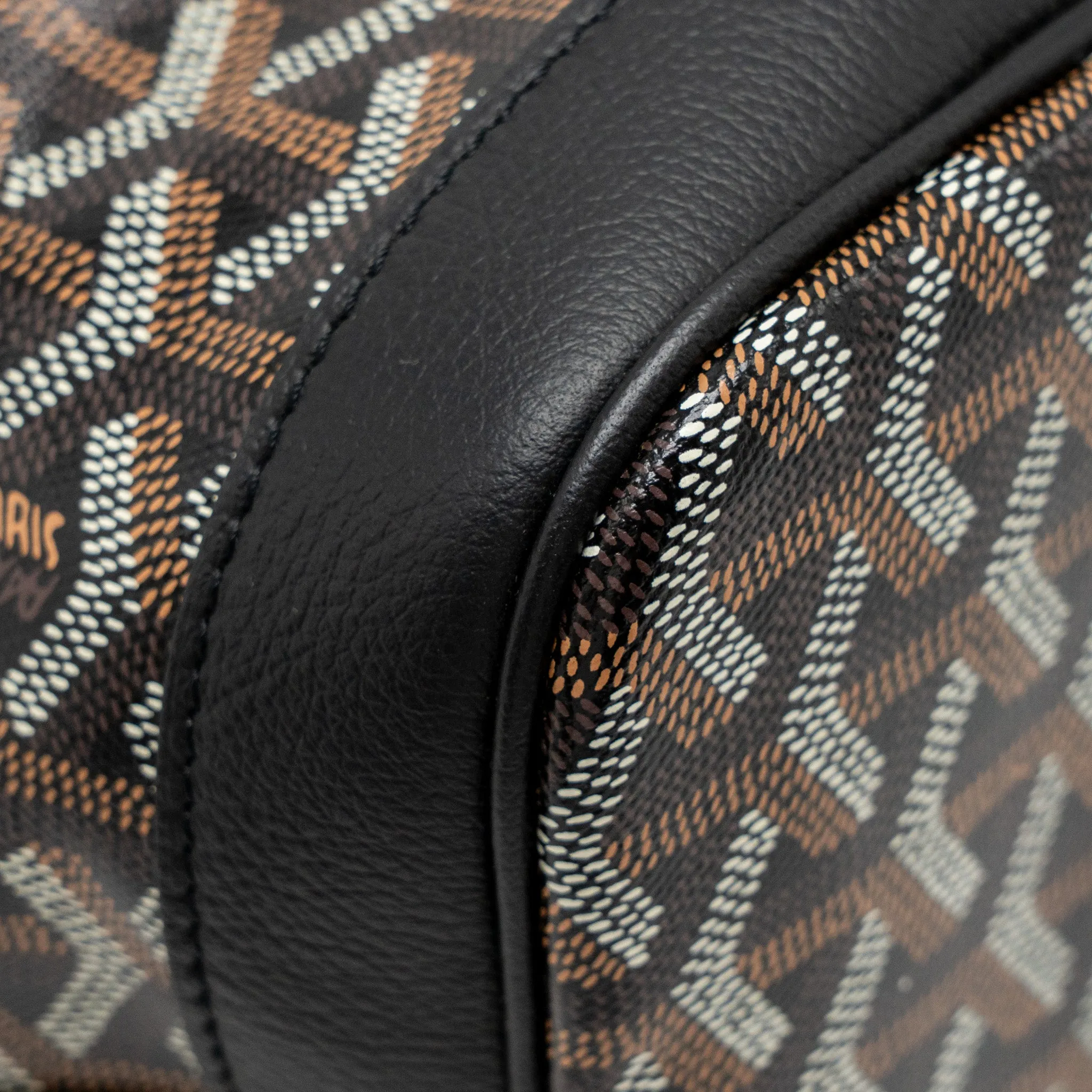 Goyard Petit Flot Bucket Bag Goyardline Canvas Black SHW
