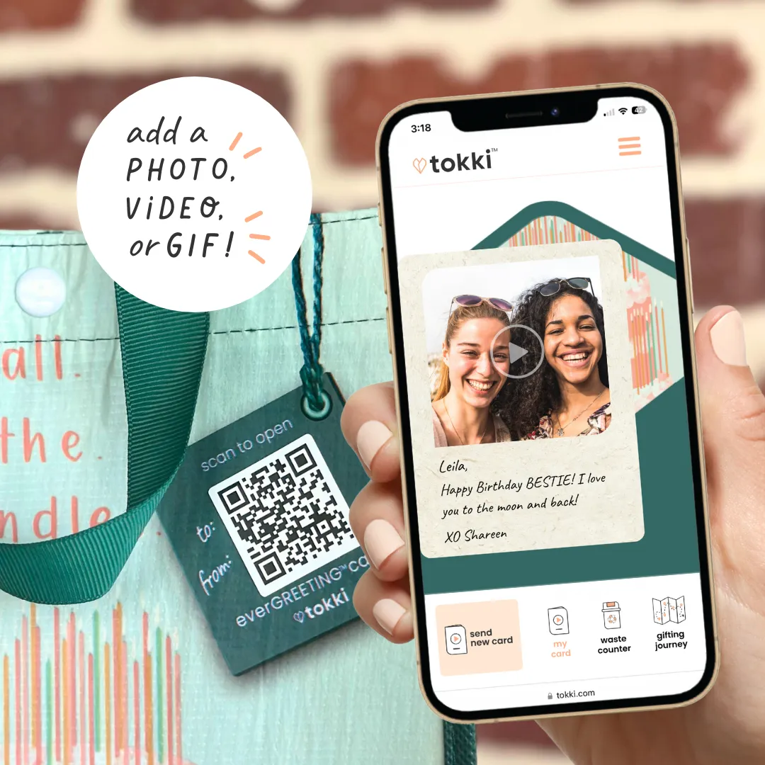 Gratitude Bundle | Reusable Gift Bag   QR Greeting Card | 8 Pieces