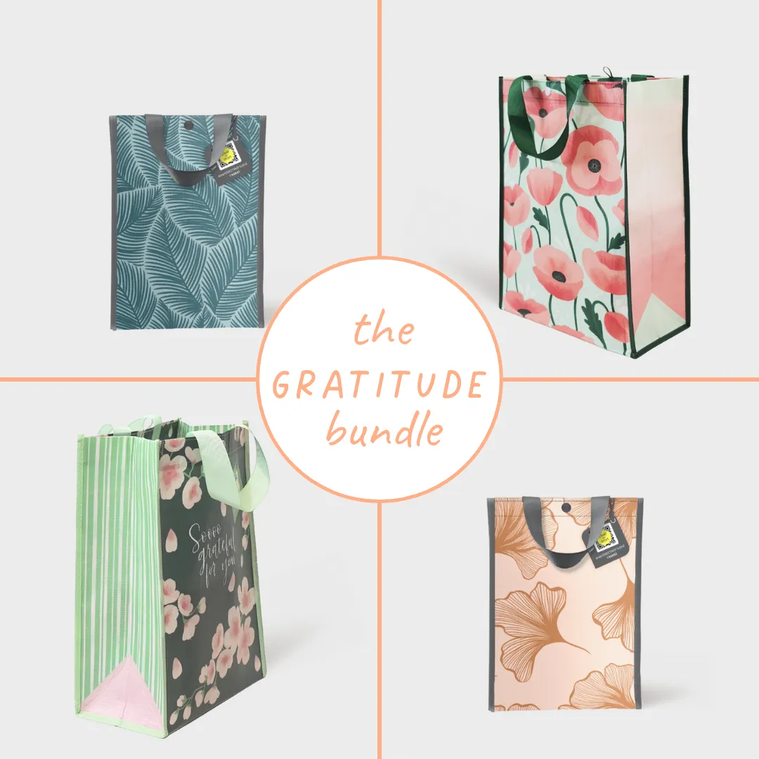 Gratitude Bundle | Reusable Gift Bag   QR Greeting Card | 8 Pieces