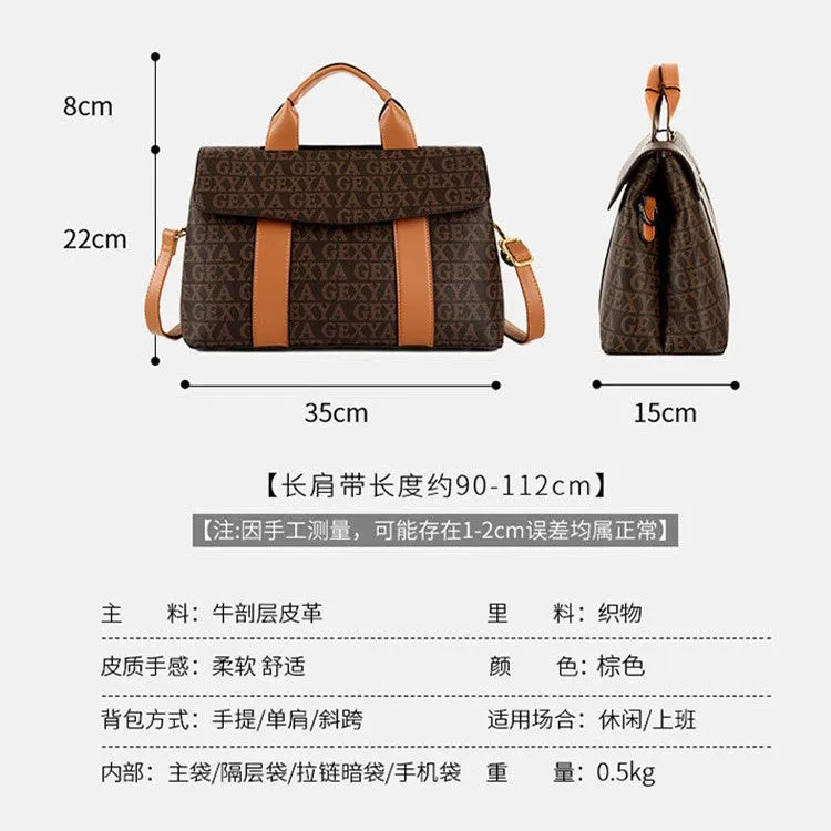 handbags,  retro printed women's bags, new large-capacity Boston bags, simple temperament mother bags