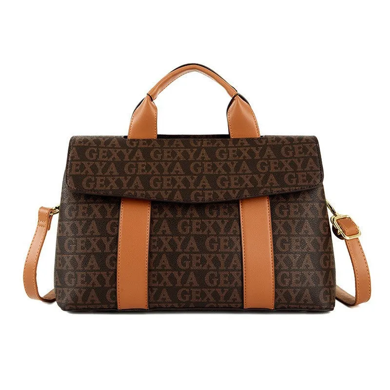 handbags,  retro printed women's bags, new large-capacity Boston bags, simple temperament mother bags