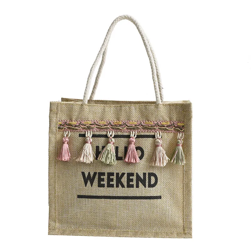 Hello Weekend Small Canvas Toted