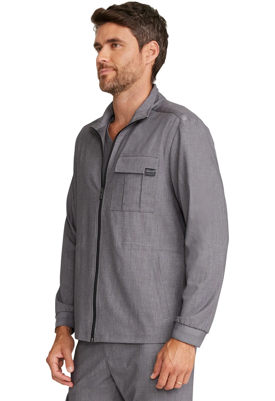 HH Quest HH361 Men's Zip Front Utility Jacket Heather Ash