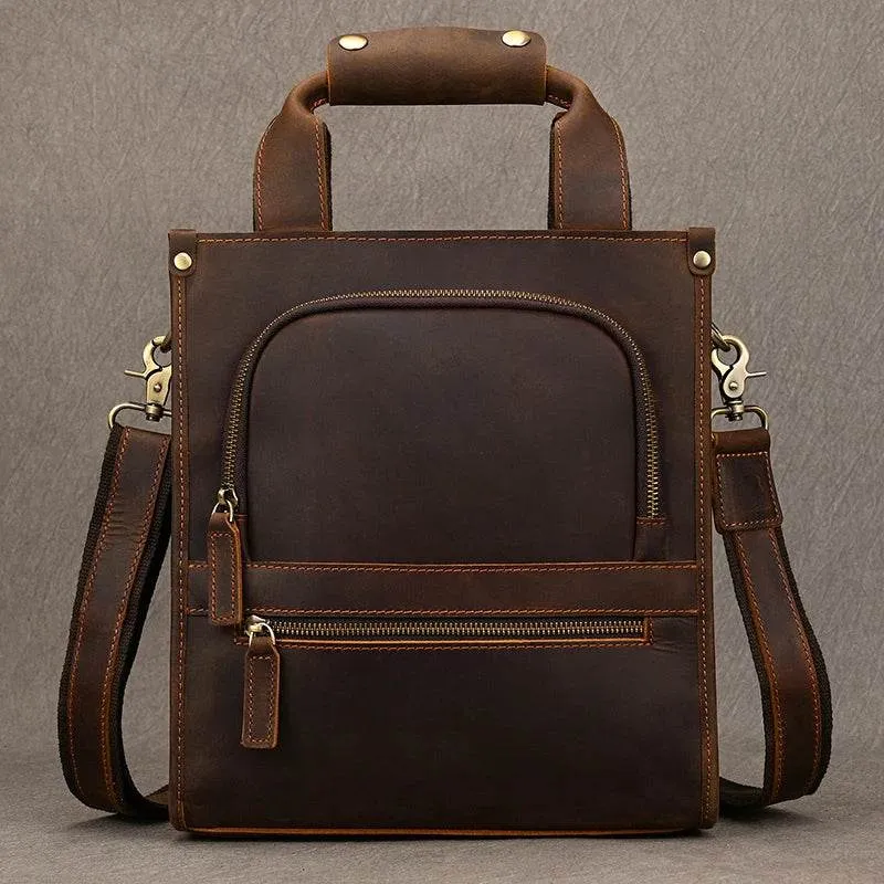 High-Quality Men’s Leather Shoulder Bag Crossbody Business Tote