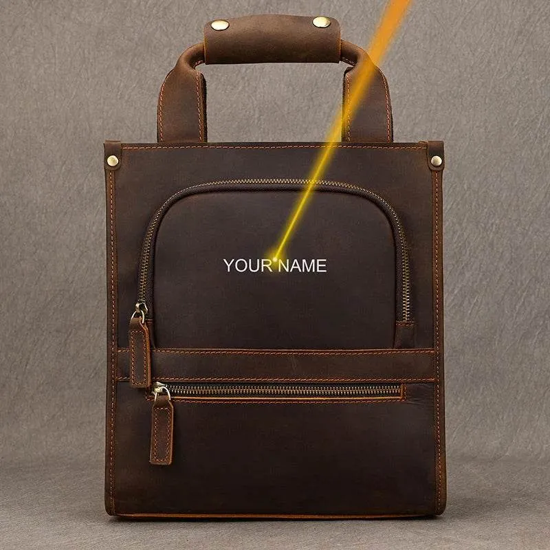 High-Quality Men’s Leather Shoulder Bag Crossbody Business Tote