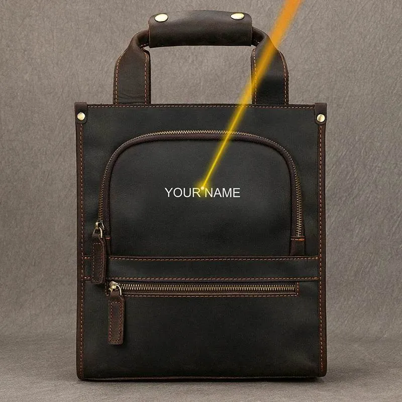 High-Quality Men’s Leather Shoulder Bag Crossbody Business Tote