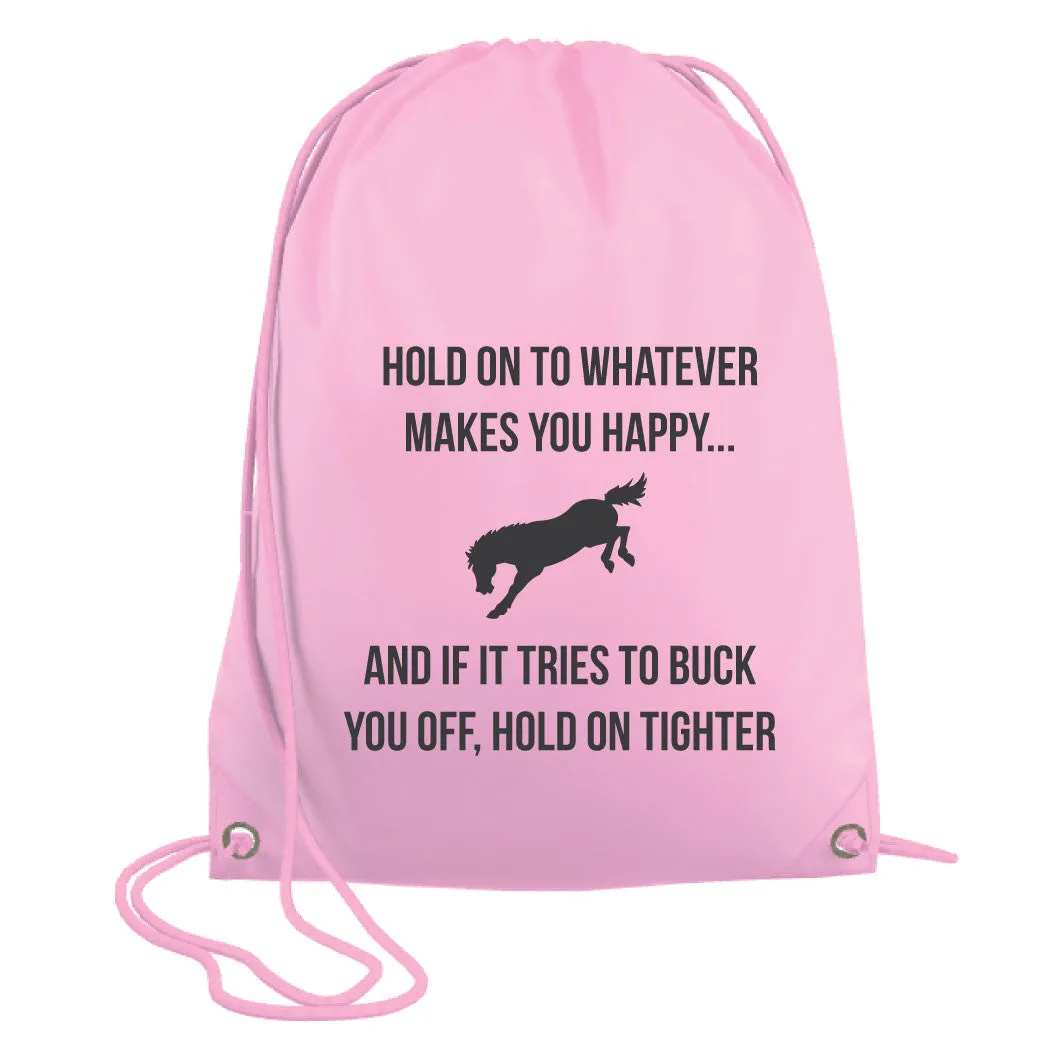 Hold on Tight Equestrian Drawstring bag