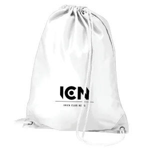 Ibiza Club News Black ICN Logo Water Resistant Sports Gymsac Drawstring Day Bag