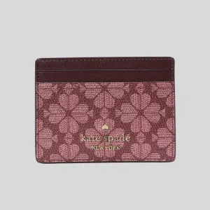 KATE SPADE Signature Spade Flower Small Slim Card Holder Grenache Multi RS-KI371