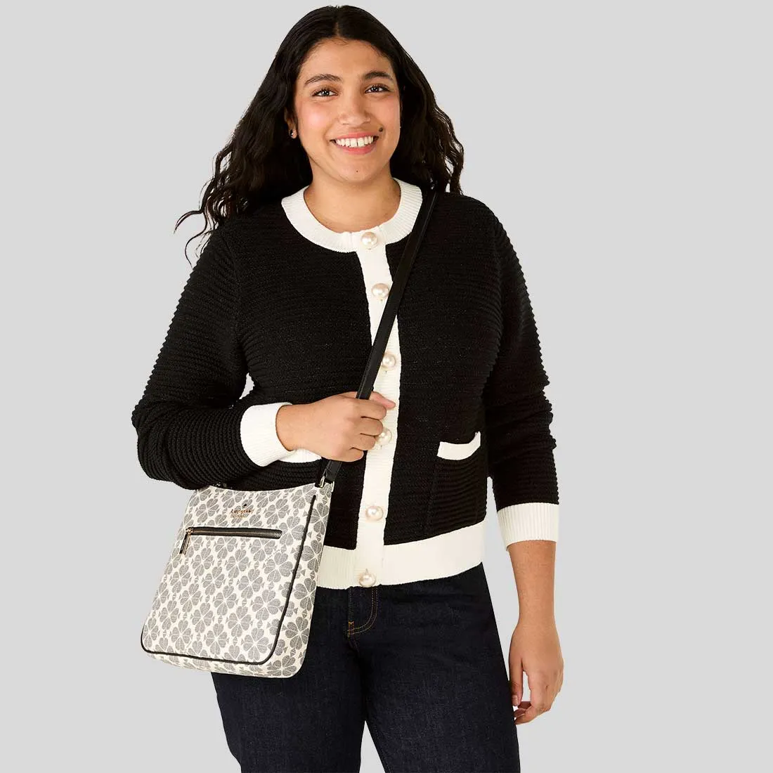 KATE SPADE Signature Spade Flower Swingpack Crossbody Bag Black Multi RB-KG481