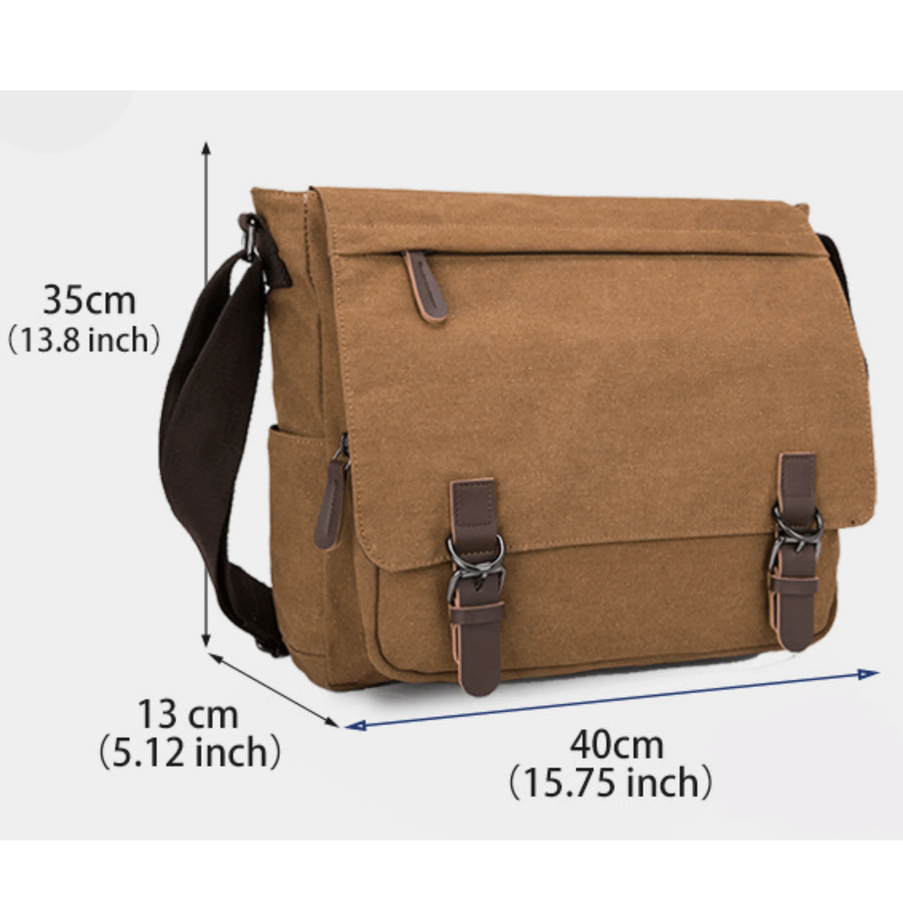 Large 13" &amp; Extra Large 15" Canvas Cross Body Messenger Satchel &amp; Computer Travel Bag