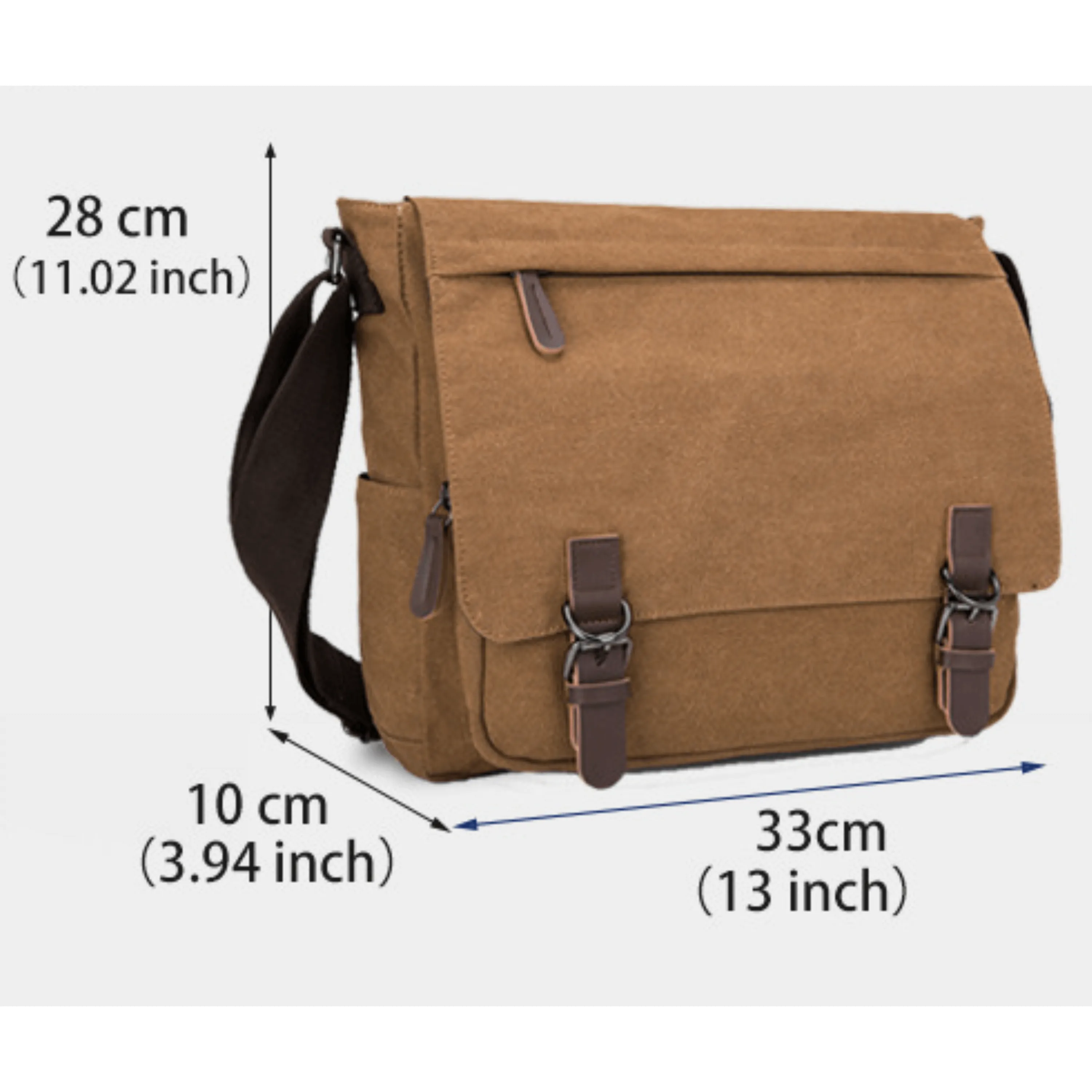 Large 13" &amp; Extra Large 15" Canvas Cross Body Messenger Satchel &amp; Computer Travel Bag