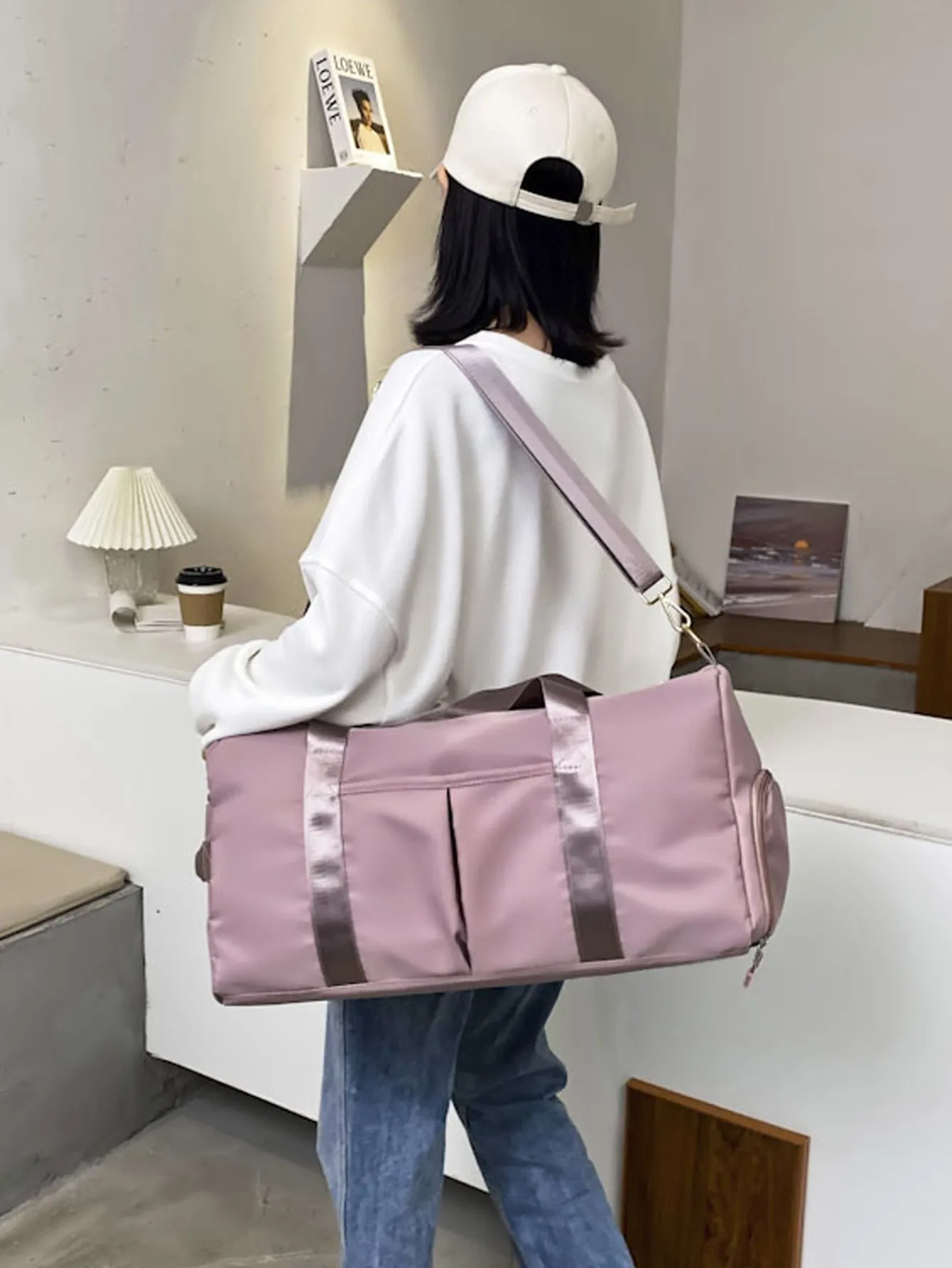 Large Capacity Duffel Bag - Dusty Pink- FD ⚡