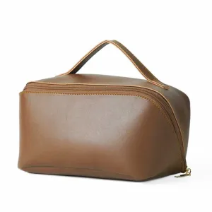 Large Capacity Travel Cosmetic Bag Brown