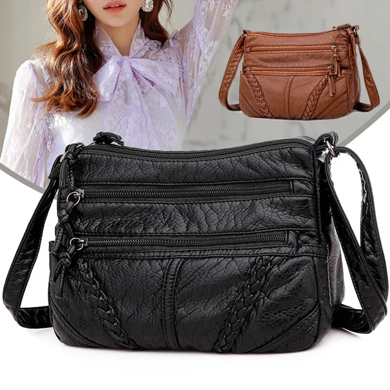 Large Capacity Wave Leather Case