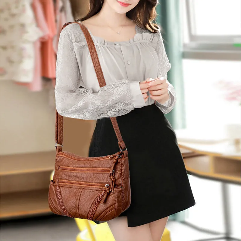 Large Capacity Wave Leather Case