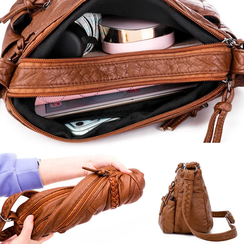 Large Capacity Wave Leather Case