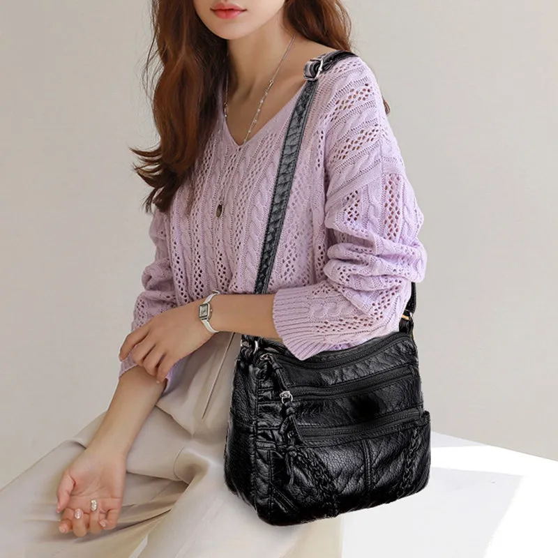 Large Capacity Wave Leather Case