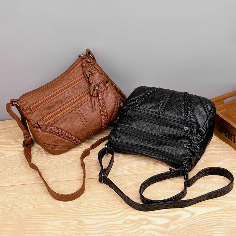 Large Capacity Wave Leather Case
