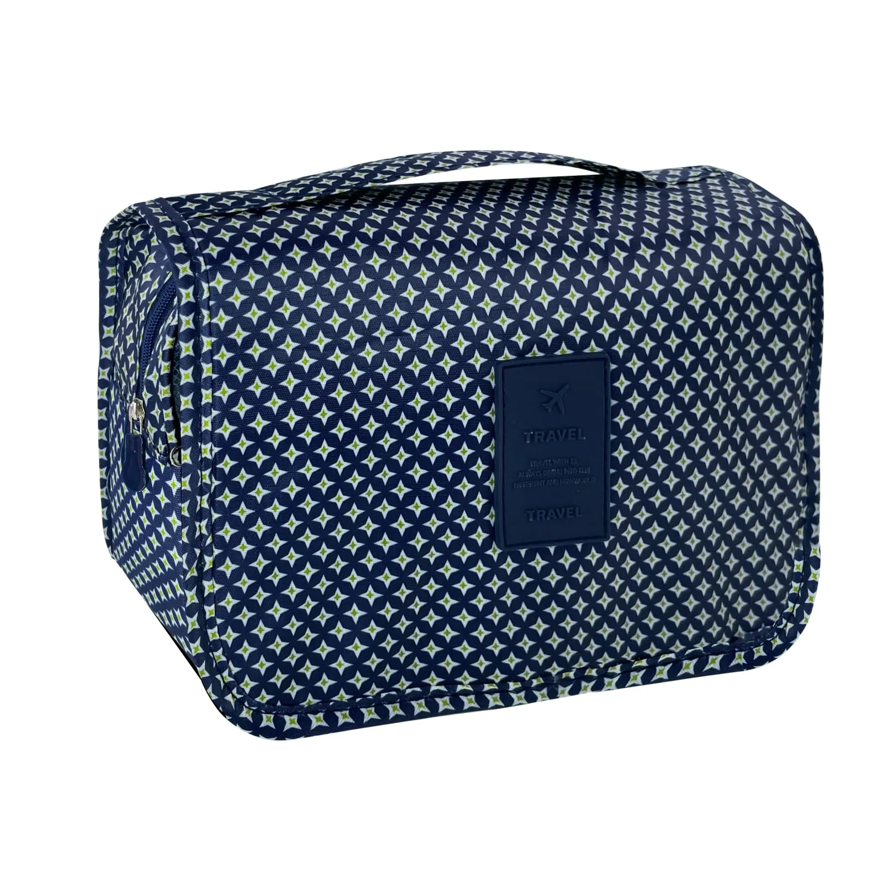 Lcsmaokin Large Capacity Toiletry Bag Travel Bag with Hanging Hook for Men and Women Waterproof Travel Cosmetic Bag Bathroom Storage Bag for Brushes Set,Full-Sized Shampoo,Accessories-Blue Stars