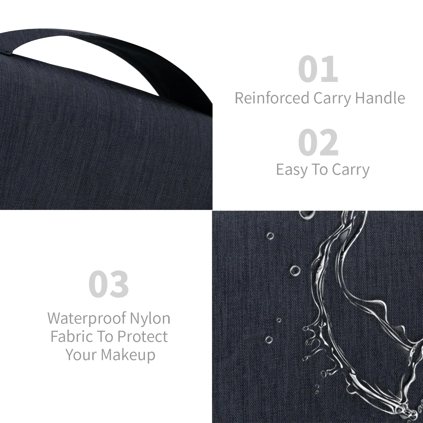 Lcsmaokin Large Capacity Toiletry Bag Travel Bag with Hanging Hook for Men and Women Waterproof Travel Cosmetic Bag Bathroom,with White Bag is Automatically Closed for Headset Lipstick Jewelry