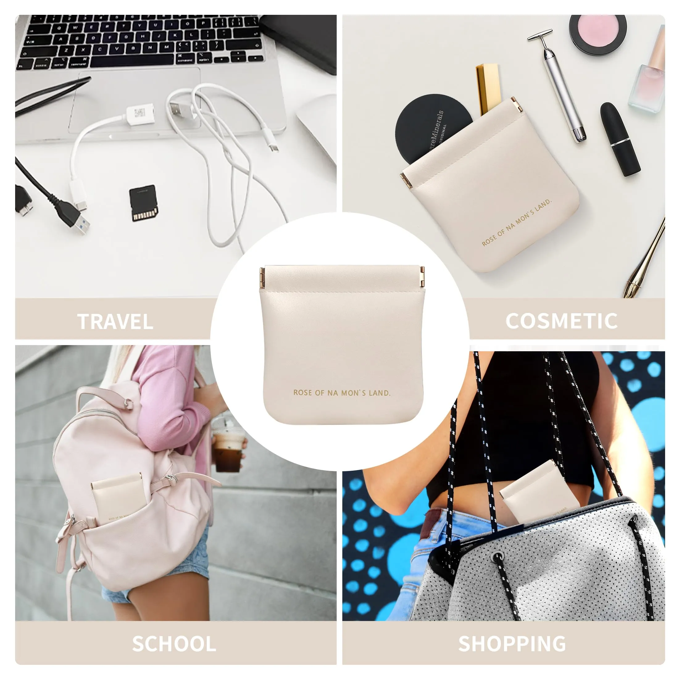 Lcsmaokin Large Capacity Toiletry Bag Travel Bag with Hanging Hook for Men and Women Waterproof Travel Cosmetic Bag Bathroom,with White Bag is Automatically Closed for Headset Lipstick Jewelry