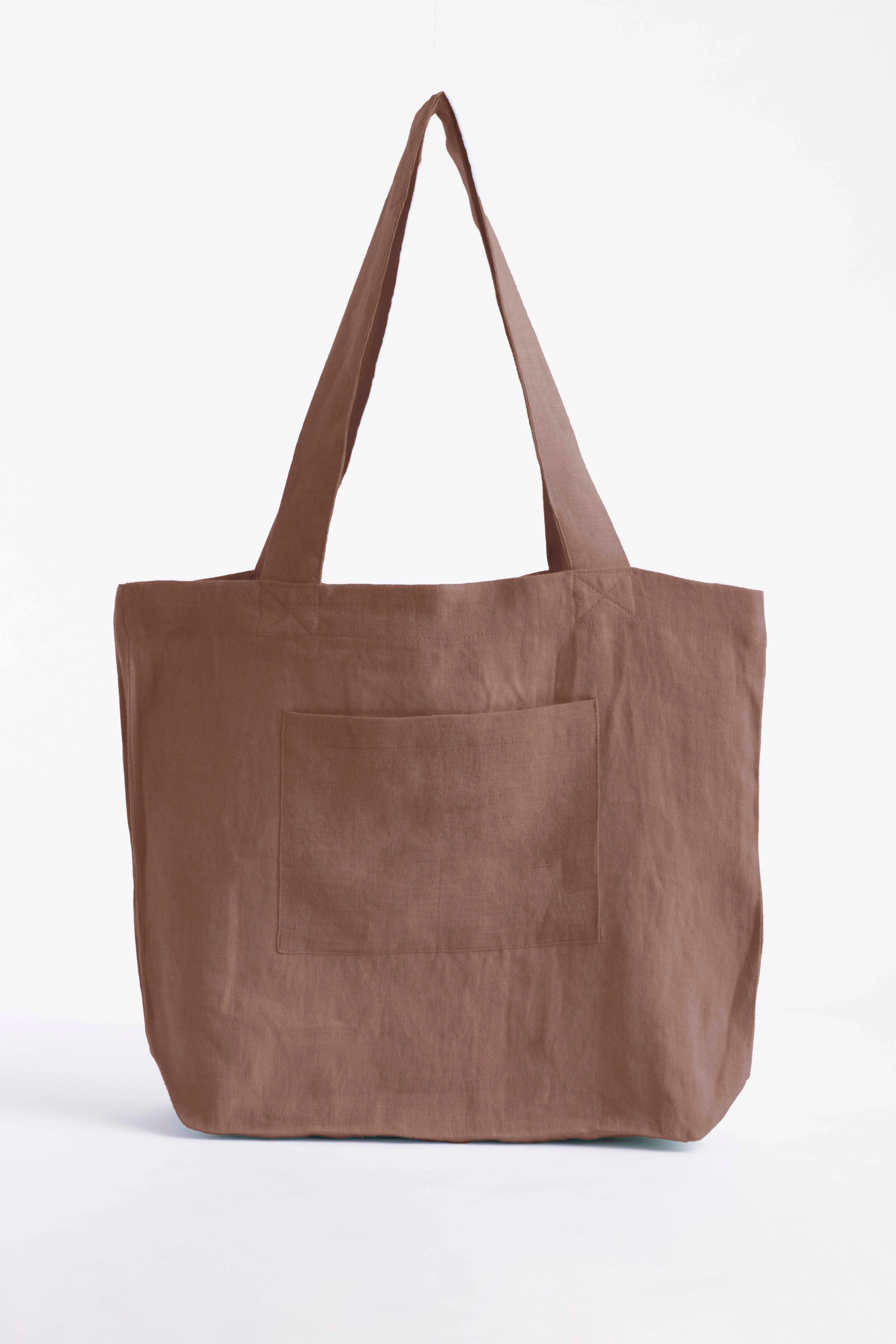 Linen Tote Bag-Dusty Gold