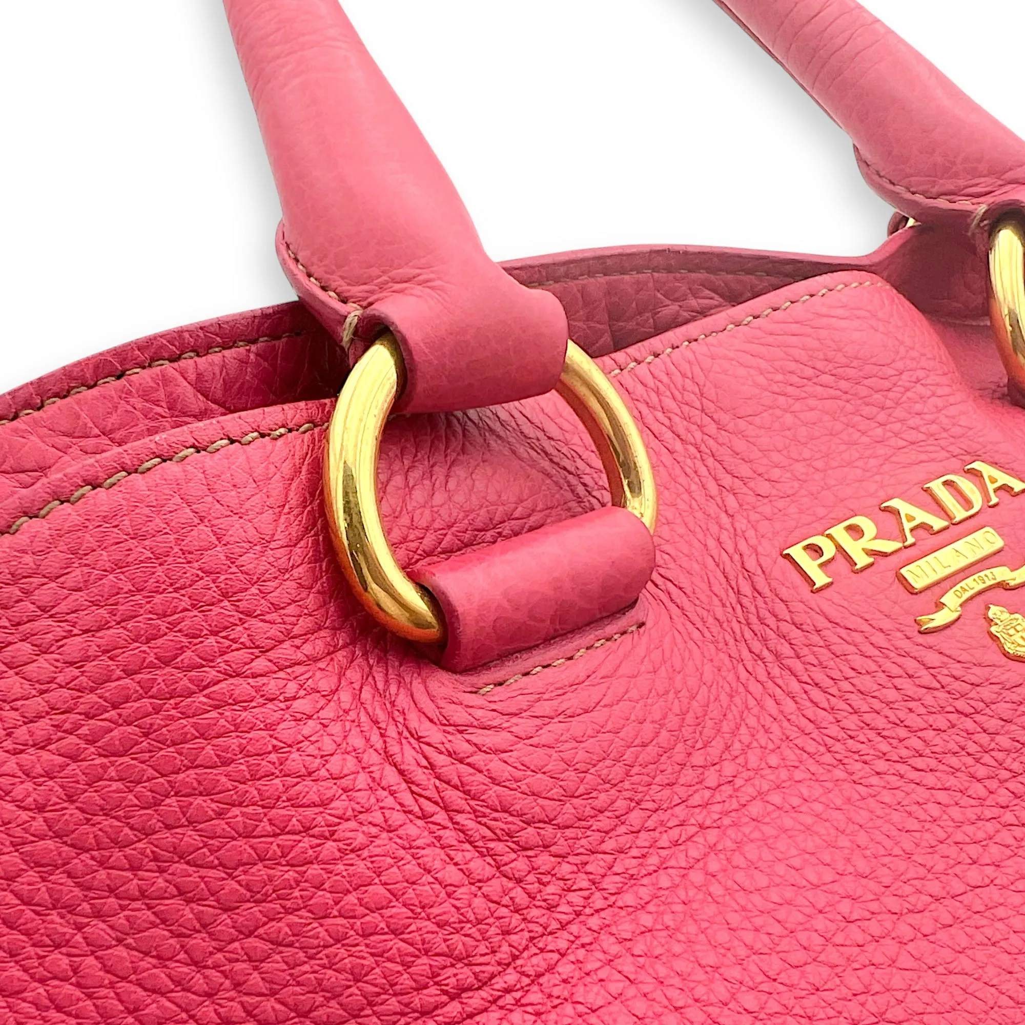 Logo Tote Bag Pink in Calfskin, Gold hardware