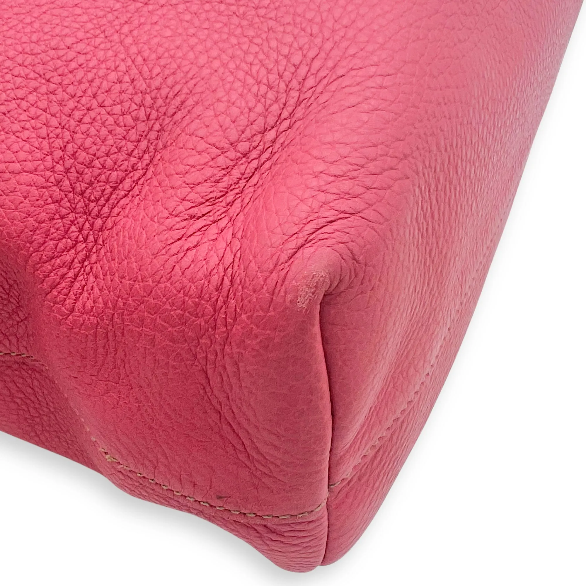 Logo Tote Bag Pink in Calfskin, Gold hardware