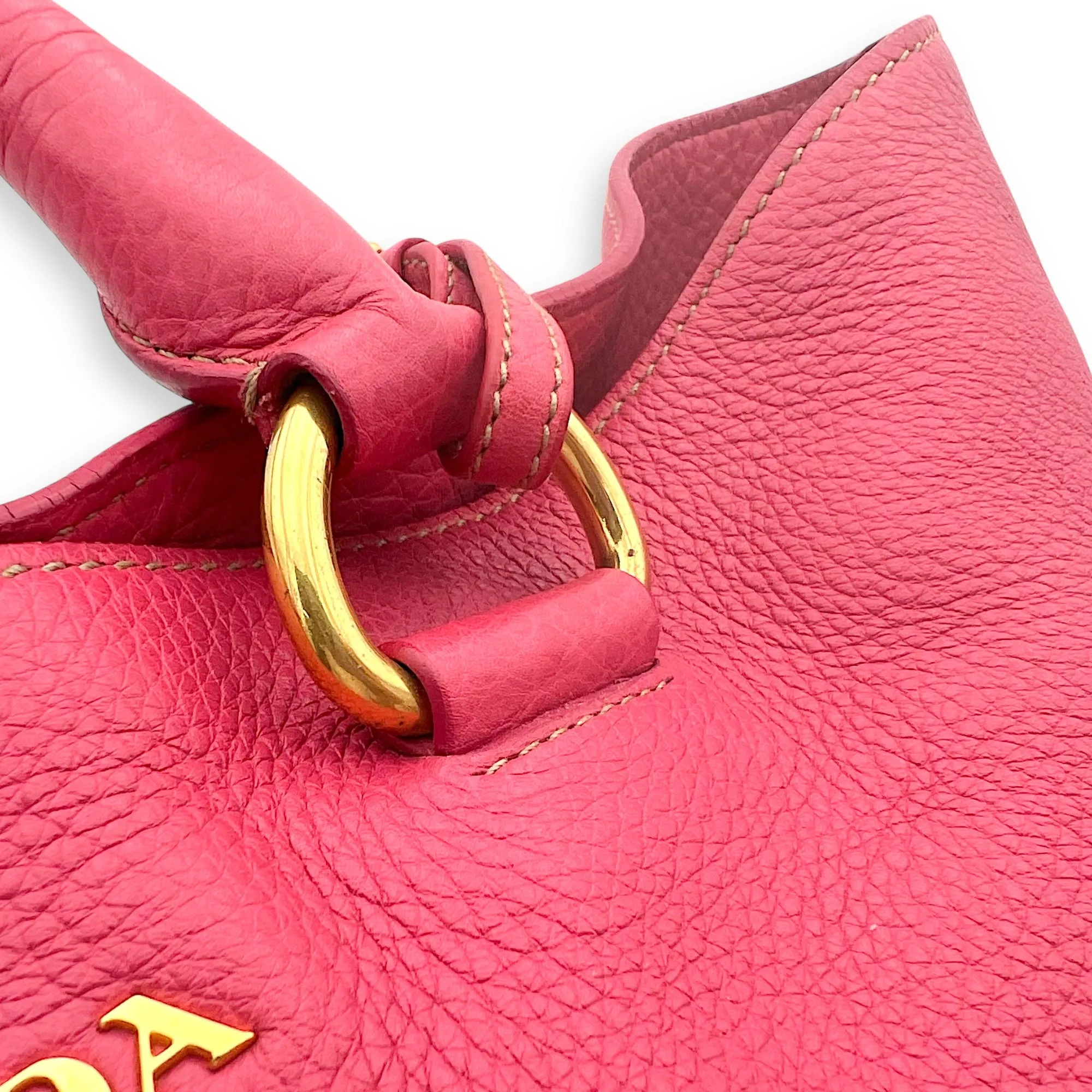 Logo Tote Bag Pink in Calfskin, Gold hardware