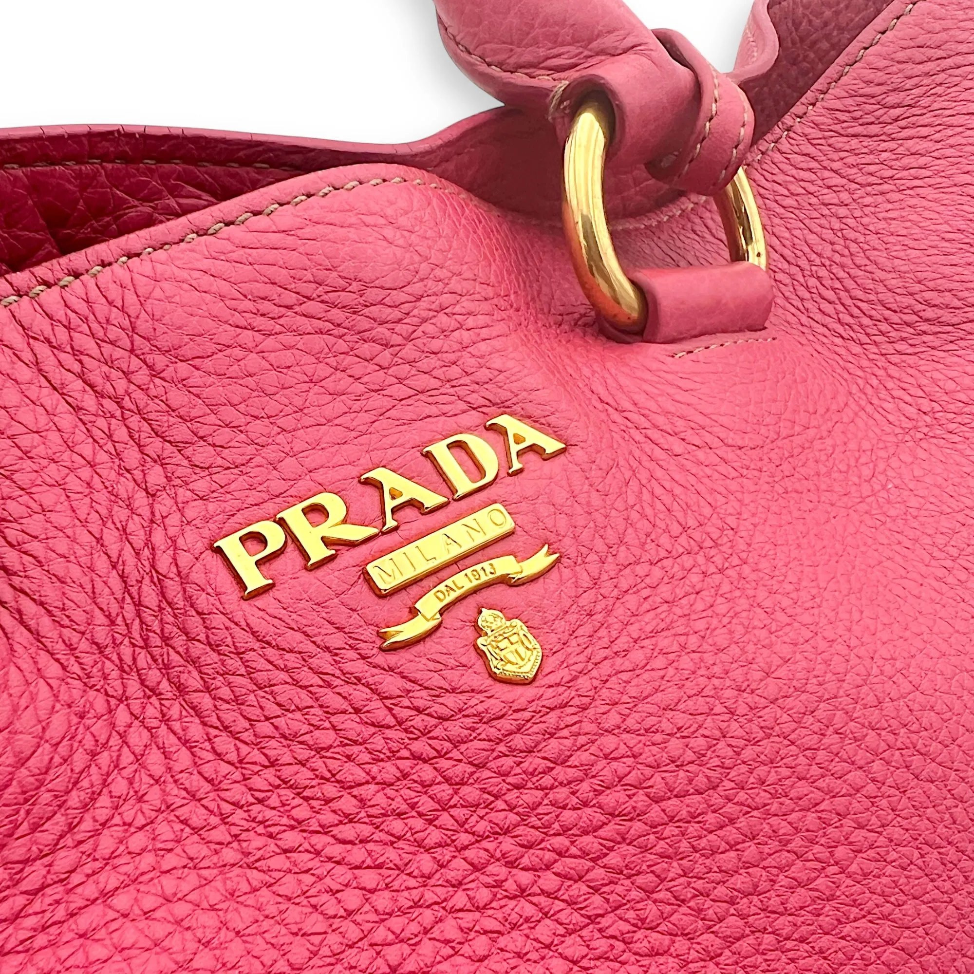Logo Tote Bag Pink in Calfskin, Gold hardware