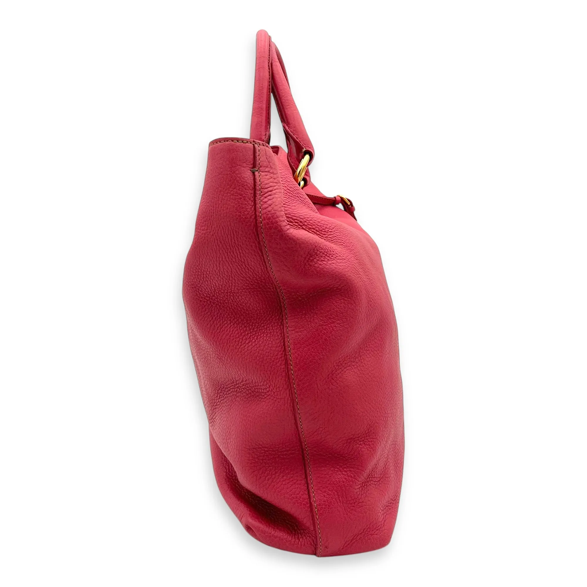 Logo Tote Bag Pink in Calfskin, Gold hardware