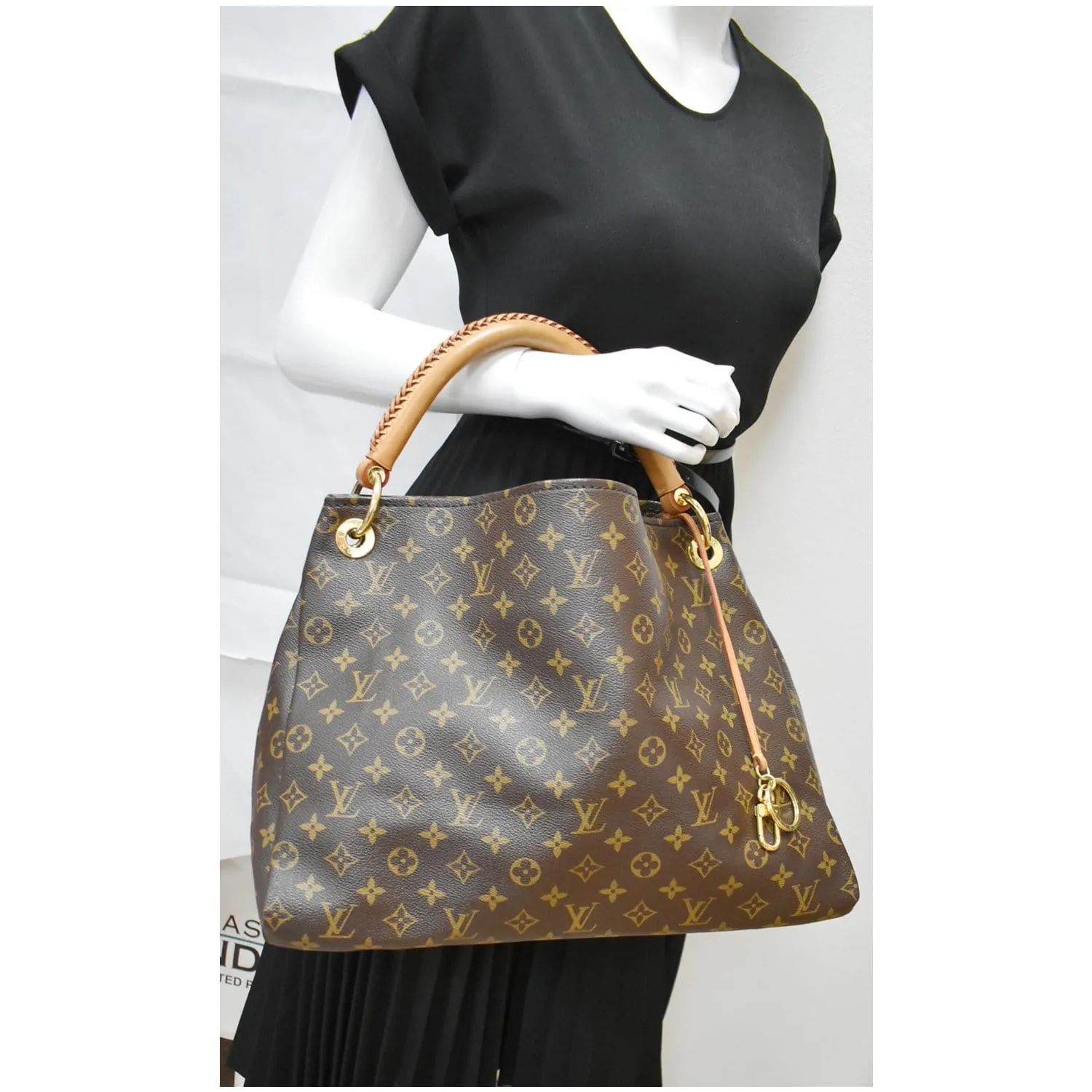 LOUIS VUITTON Artsy MM Monogram Canvas Shoulder Bag Brown