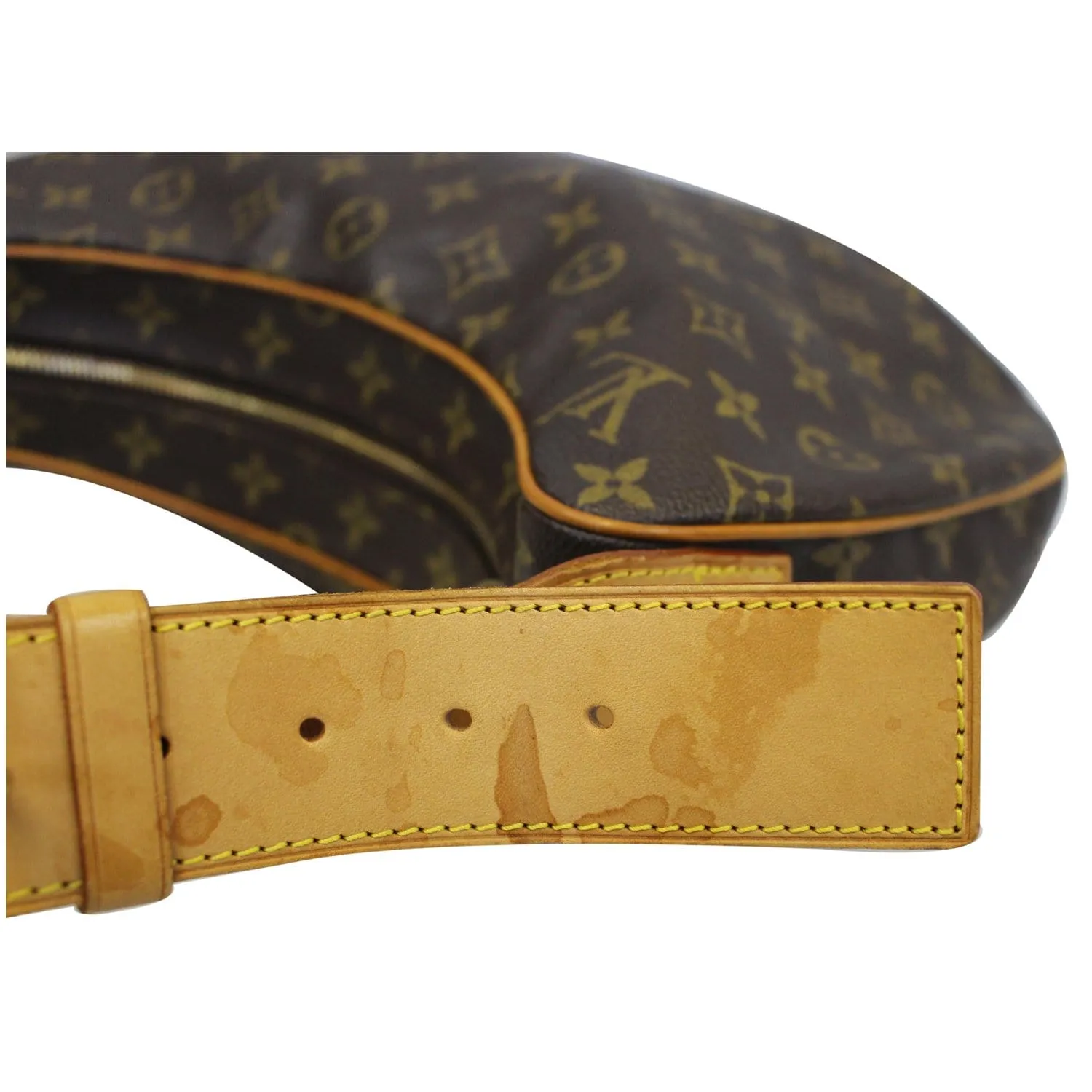 LOUIS VUITTON Croissant GM Monogram Canvas Shoulder Bag Brown